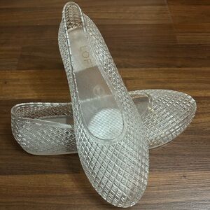 LOFT Women's Clear Jellies Diamond Pattern Flats